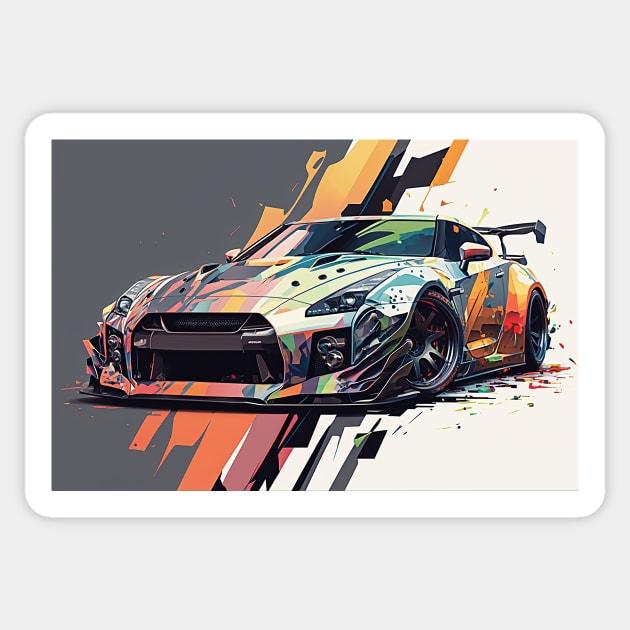 Exotic Car - GT-R Sticker by PixelPusherArt